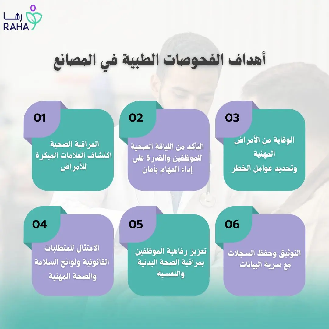 أهداف الفحوصات الطبية في المصانع